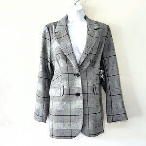 NWT Vince Camuto glen plaid pattern, double-breasted blazer